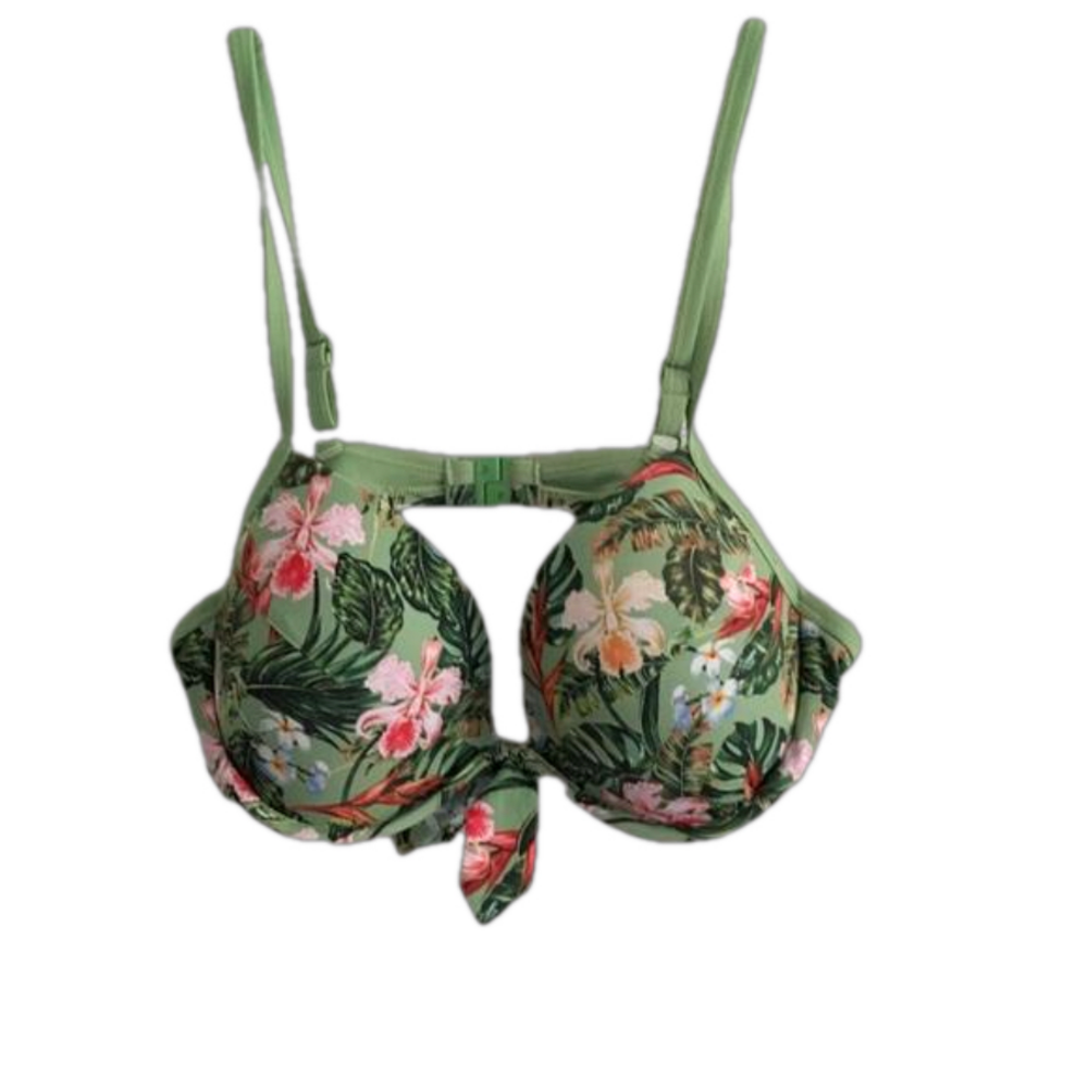 Janina Bikini Top Green Tropical Print Size 38 B
